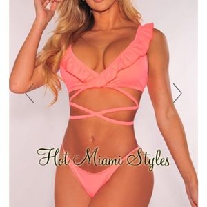 Hot Miami Styles Coral Bimini! NEVER BEEN WORN!